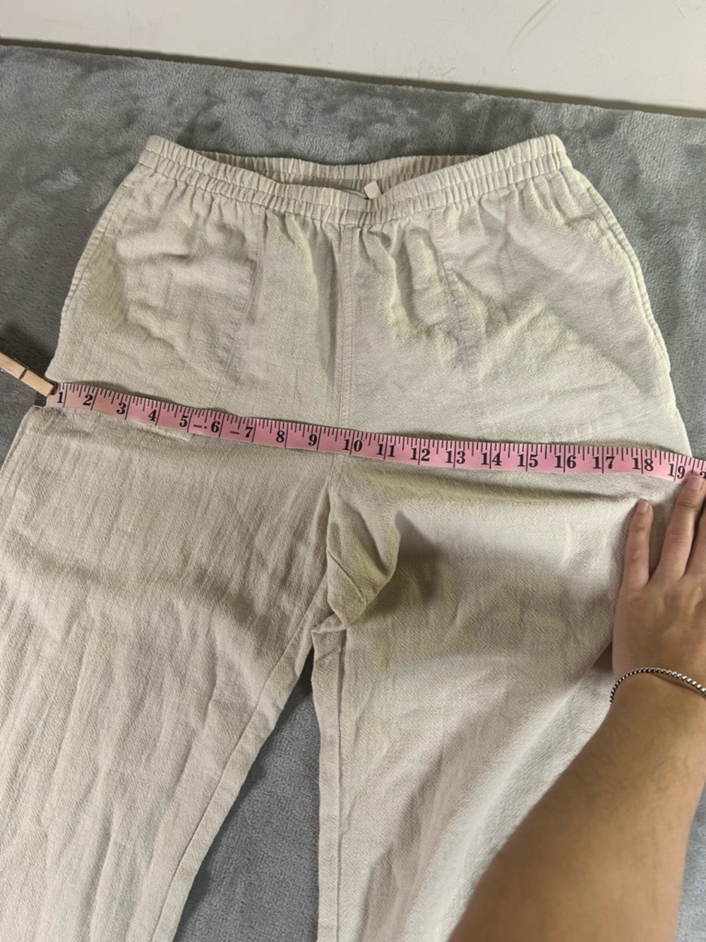 Soft surroundings Light Beige Button-Accent Wide Leg Pants - Picture 8 of 10